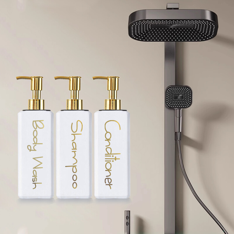 Dozator de săpun reutilizabil pentru decorarea casei care economisește spațiu și etichete minimaliste rezistente la apă Pompă simplă de apăsare pentru accesorii de baie