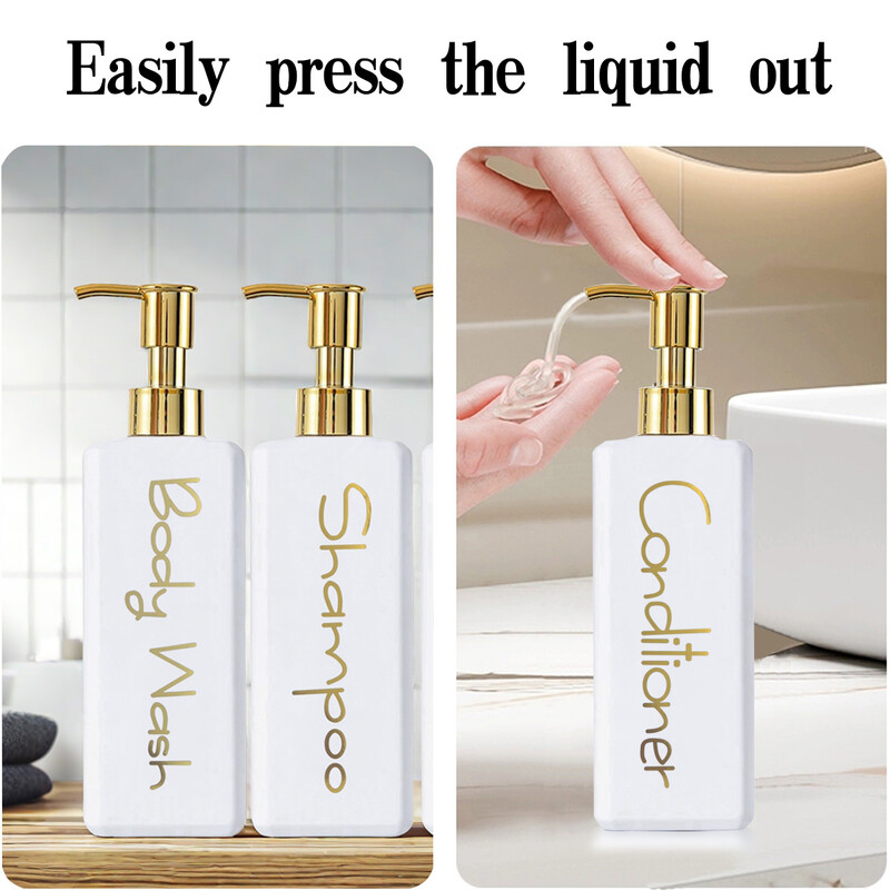 Dozator de săpun reutilizabil pentru decorarea casei care economisește spațiu și etichete minimaliste rezistente la apă Pompă simplă de apăsare pentru accesorii de baie