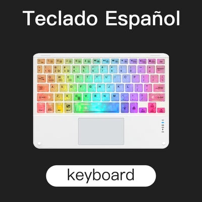 Tipkovnica s pozadinskim osvjetljenjem i dodirnom podlogom za bežično višejezično i višebojno prijenosno za tablet iPad Pro Mini Air telefon