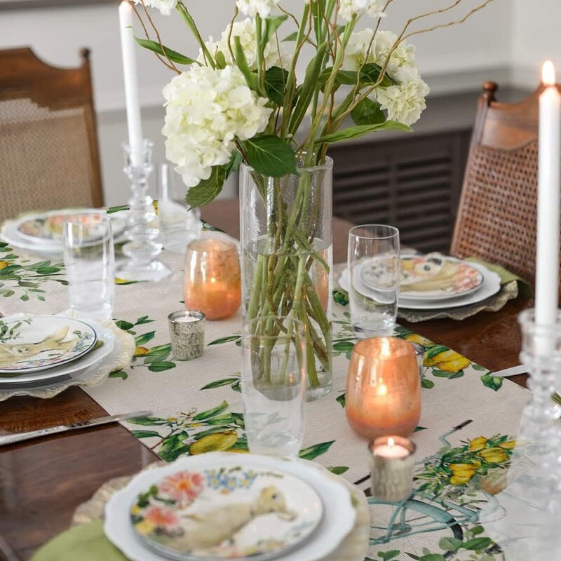 Aleer de masă din lenjerie de lămâie cu bicicletă de vară Decorații pentru petreceri de vacanță Aleer de masă lavabil pentru sufragerie pentru decor de petrecere tematică vintage