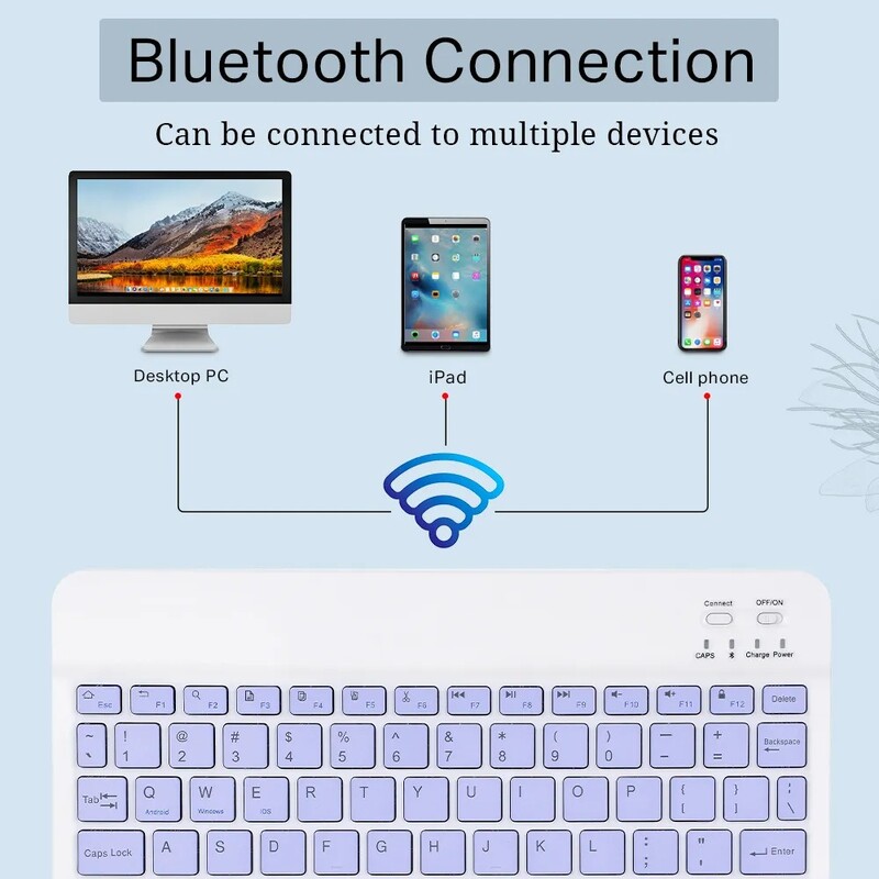 Mini mouse Bluetooth fără fir de 10 inchi BT tastatură portugheză pentru iPad 7th Air 2 generație telefon tabletă portabilă pentru Huawei Android