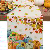 Toamnă de Ziua Recunoștinței Dovleac Frunze de arțar Afecțiuni de masă din in, Toaletă Esarfe Fermă Bucătărie Afemeni de masă Decorațiuni de sărbători