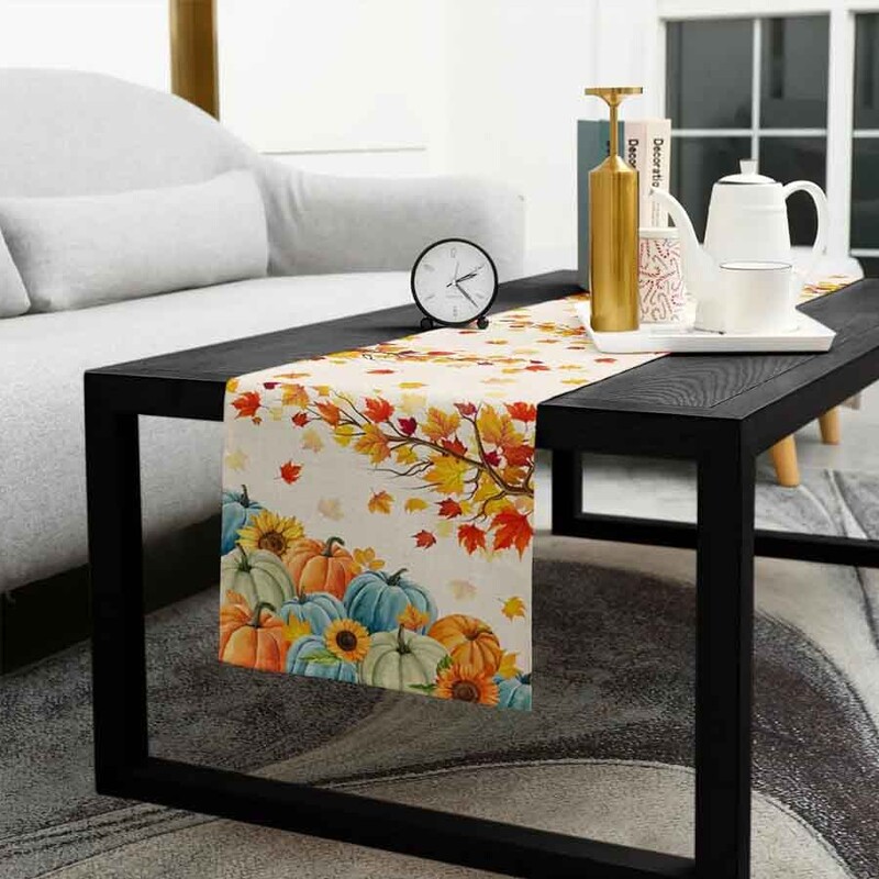 Toamnă de Ziua Recunoștinței Dovleac Frunze de arțar Afecțiuni de masă din in, Toaletă Esarfe Fermă Bucătărie Afemeni de masă Decorațiuni de sărbători