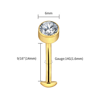 Dreapta Grand ASTM F136 Titan 14G Bază convexă CZ Inel pentru buric plutitor 10/12/14mm Curbat Barbell Piercing pentru buric Bijuterii