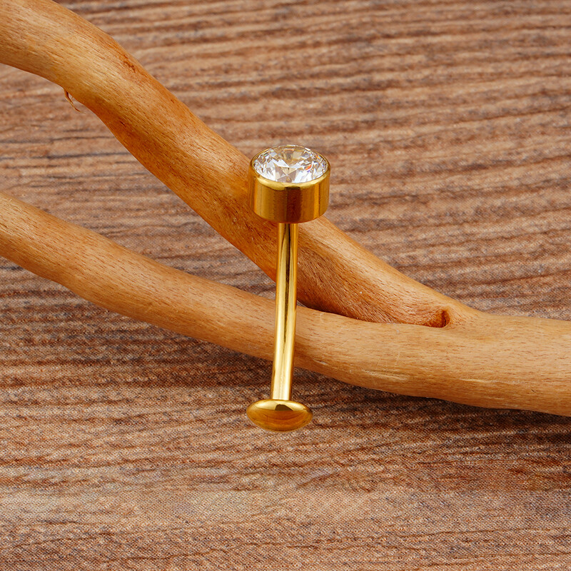 Dreapta Grand ASTM F136 Titan 14G Bază convexă CZ Inel pentru buric plutitor 10/12/14mm Curbat Barbell Piercing pentru buric Bijuterii