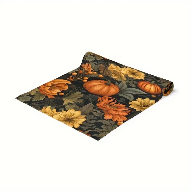 Runner de masă cu dovleac pentru recolta de toamnă, potrivit pentru Ziua Recunoștinței, pentru petrecerea de acasă, decorare pentru masă, aleer de masă, cadou pentru prieteni de vacanță