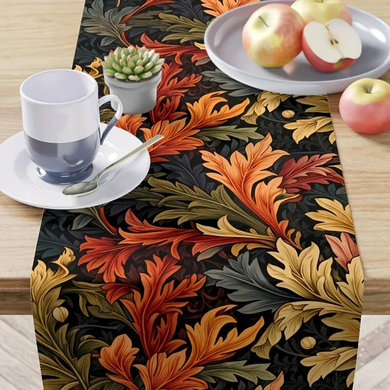 Runner de masă cu dovleac pentru recolta de toamnă, potrivit pentru Ziua Recunoștinței, pentru petrecerea de acasă, decorare pentru masă, aleer de masă, cadou pentru prieteni de vacanță