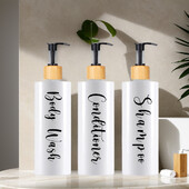 Bottle Dispenser Shampoo 500ml Black/White Soap Dispenser Container Μπουκάλια μπάνιου Ντους Διακόσμηση μπάνιου