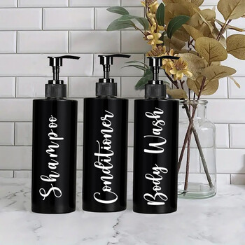 Bottle Dispenser Shampoo 500ml Black/White Soap Dispenser Container Μπουκάλια μπάνιου Ντους Διακόσμηση μπάνιου