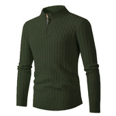 Pulover din tricot cu fermoar pentru bărbați 2024 Pulover pentru bărbați cu jumătate de gât țesut Pulovere pentru bărbați Pulovere din tricot pentru bărbați Tineret Tricoturi subțiri Bărbați