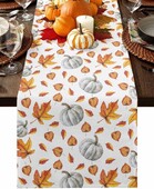 Ευχαριστιών Φθινοπωρινές κολοκύθες Πορτοκαλί Σφενδάμι λινό Τραπέζι Runners Διακόσμηση γάμου Ανθεκτικό Τραπέζι Τραπεζαρίας Runners Προμήθειες πάρτι