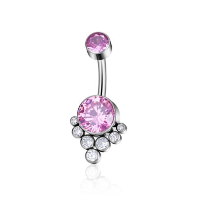 G23 titán szexi köldökgyűrű piercing ékszer köldökgyűrű nőknek F136 dupla keretbeállító finom cirkon opál