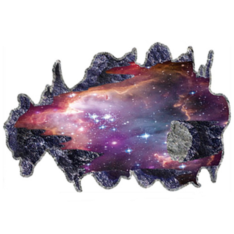 Space Astronaut Vinyl 3D Σπασμένα αυτοκόλλητα τοίχου Starry Planet Mural Διακοσμήσεις σπιτιού για παιδικά δωμάτια Αδιάβροχη ταπετσαρία οροφής
