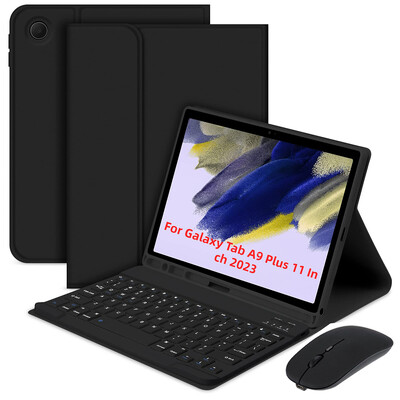 Για Samsung Galaxy Tab A9+ Θήκη 11 ιντσών με κάλυμμα πληκτρολογίου συμβατό με Bluetooth Αυτόματη θήκη πληκτρολογίου ύπνου/αφύπνισης Ασύρματο πληκτρολόγιο