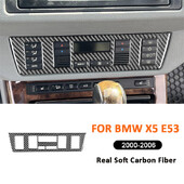 Karbónové autodoplnky, centrálna konzola, ovládacie tlačidlá klimatizácie, nálepka na rám panela pre BMW X5 E53 2000-2006