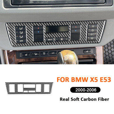 Szénszálas autótartozékok Központi konzol Klíma vezérlőgombok Panel Keret Díszmatrica BMW X5 E53 2000-2006