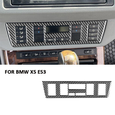 Karbónové autodoplnky, centrálna konzola, ovládacie tlačidlá klimatizácie, nálepka na rám panela pre BMW X5 E53 2000-2006