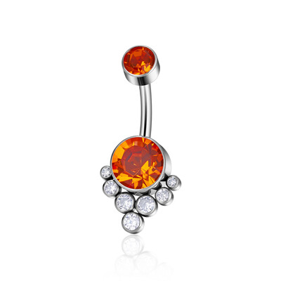 G23 ASTM F136 titán implantátum minőségű kristály kerek cirkon opál 14G köldökgyűrű női szexi köldökpiercing ékszer