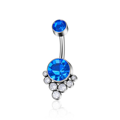 G23 ASTM F136 titán implantátum minőségű kristály kerek cirkon opál 14G köldökgyűrű női szexi köldökpiercing ékszer
