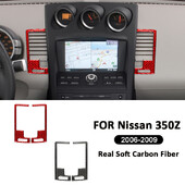 Dekoratívna nálepka s rámom centrálneho ovládania výfuku vzduchu z uhlíkových vlákien pre Nissan 350Z 2006-2009, doplnky do interiéru auta