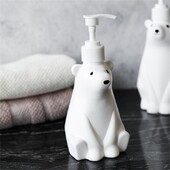 Διανομείς λοσιόν μπάνιου 450 ml Cute White Polar Bear Dispenser Pump Bottle Refillable Shampoo/Hand Sanitizer Dispenser