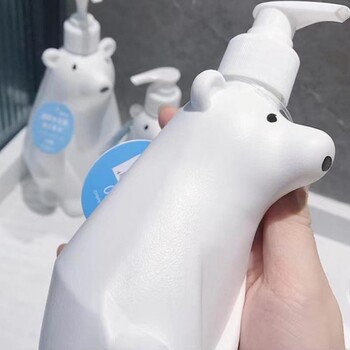 Διανομείς λοσιόν μπάνιου 450 ml Cute White Polar Bear Dispenser Pump Bottle Refillable Shampoo/Hand Sanitizer Dispenser