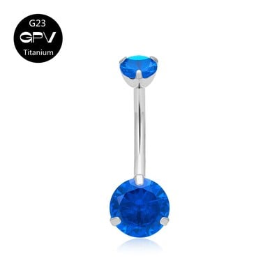 Piercing do pupka G23 z čistého titánu, klasický 14G, dva zirkónové viacfarebné piercingové šperky do pupka