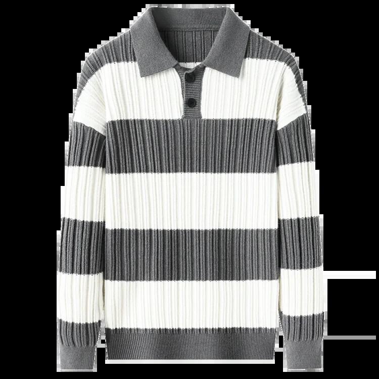 Υψηλής ποιότητας ανδρικό πουλόβερ με φερμουάρ Slim Fit Casual πλεκτό πουλόβερ με ζιβάγκο Πόλο Ανδρικά ρούχα