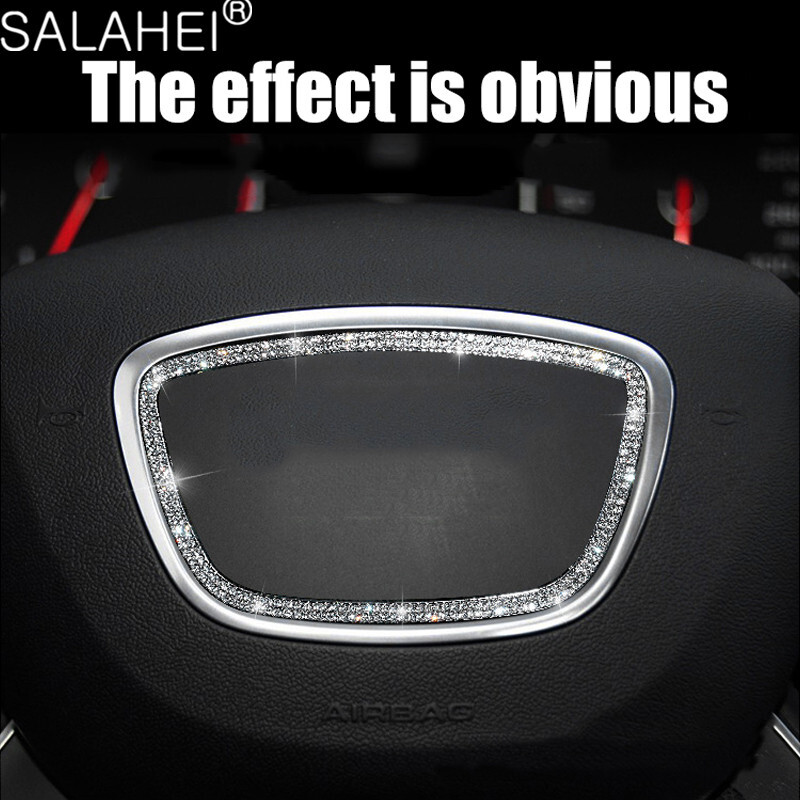 Stil interior al volanului mașinii pentru Audi A4L A6L A3 Q3 Q5 de înaltă calitate cu accesorii autocolante cerc cu decorare diamant