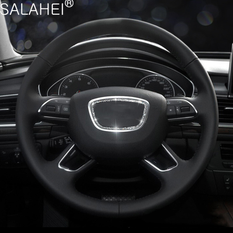 Stil interior al volanului mașinii pentru Audi A4L A6L A3 Q3 Q5 de înaltă calitate cu accesorii autocolante cerc cu decorare diamant