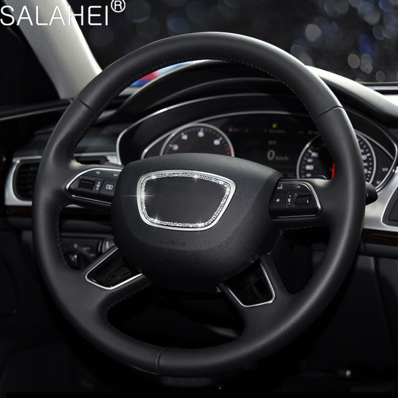 Stil interior al volanului mașinii pentru Audi A4L A6L A3 Q3 Q5 de înaltă calitate cu accesorii autocolante cerc cu decorare diamant