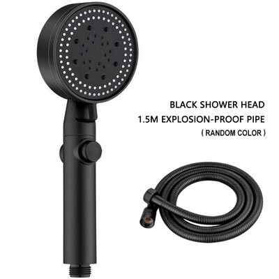 Cap de duș de înaltă presiune 5 moduri Cabine de duș reglabile cu furtun Economisirea apei Duză de pulverizare cu o singură tastă Accesorii pentru baie