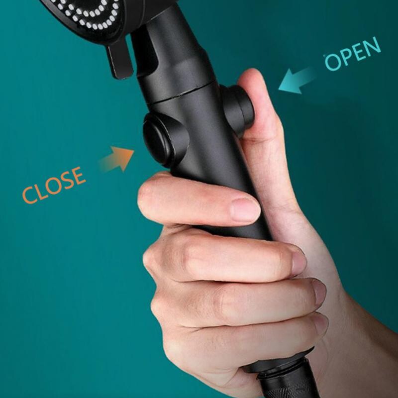 Cap de duș de înaltă presiune 5 moduri Cabine de duș reglabile cu furtun Economisirea apei Duză de pulverizare cu o singură tastă Accesorii pentru baie