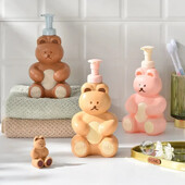 Cartoon Bear Foaming Soap Dispenser Refillable Hand Sanitizer Shampoo αφρότζελ Μπουκάλι αντλίας μπάνιου Δοχείο παρασκευής αφρού