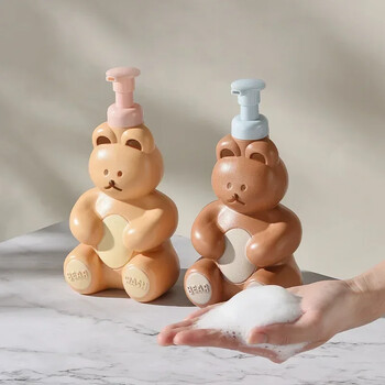 Cartoon Bear Foaming Soap Dispenser Refillable Hand Sanitizer Shampoo αφρότζελ Μπουκάλι αντλίας μπάνιου Δοχείο παρασκευής αφρού