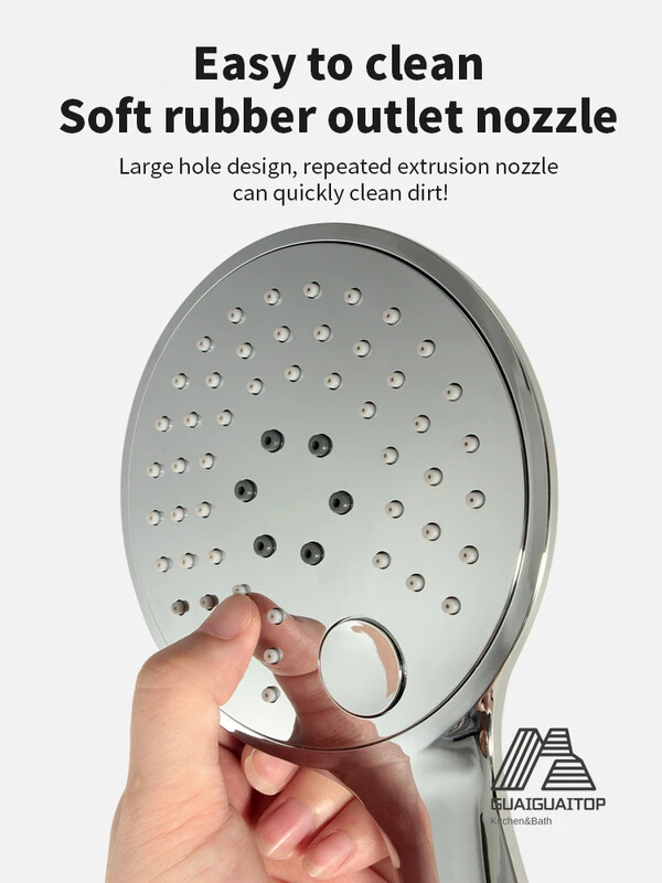 Cap de pulverizator pentru duș de mână pentru baie cu robinet rotund de ploaie 3 moduri de economisire a apei cadă duș Accesoriu pentru baie