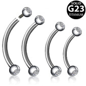 Obrvna kost Piercing za nos Pupak Prstenovi zakrivljeni G23 titan iznutra 16G 5/16 inča 3 mm CZ Etite piercing za pupak
