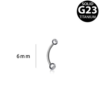 Obrvna kost Piercing za nos Pupak Prstenovi zakrivljeni G23 titan iznutra 16G 5/16 inča 3 mm CZ Etite piercing za pupak