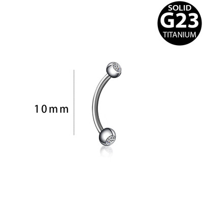 Obrvna kost Piercing za nos Pupak Prstenovi zakrivljeni G23 titan iznutra 16G 5/16 inča 3 mm CZ Etite piercing za pupak