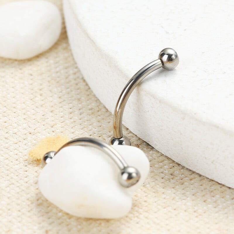 Obrvna kost Piercing za nos Pupak Prstenovi zakrivljeni G23 titan iznutra 16G 5/16 inča 3 mm CZ Etite piercing za pupak