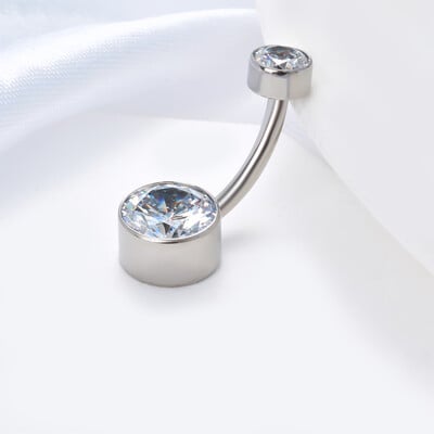 G23 titan ASTM F136 14G Piercing pentru buric Inele pentru buric Cercei cu zirconiu Bijuterii de corp la modă pentru femei