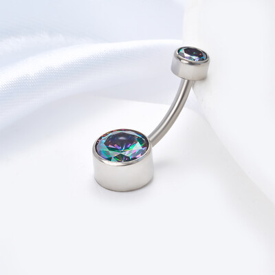 G23 titan ASTM F136 14G Piercing pentru buric Inele pentru buric Cercei cu zirconiu Bijuterii de corp la modă pentru femei