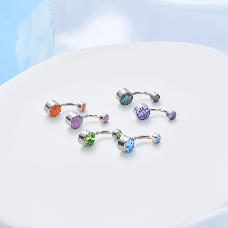 G23 titan ASTM F136 14G Piercing pentru buric Inele pentru buric Cercei cu zirconiu Bijuterii de corp la modă pentru femei