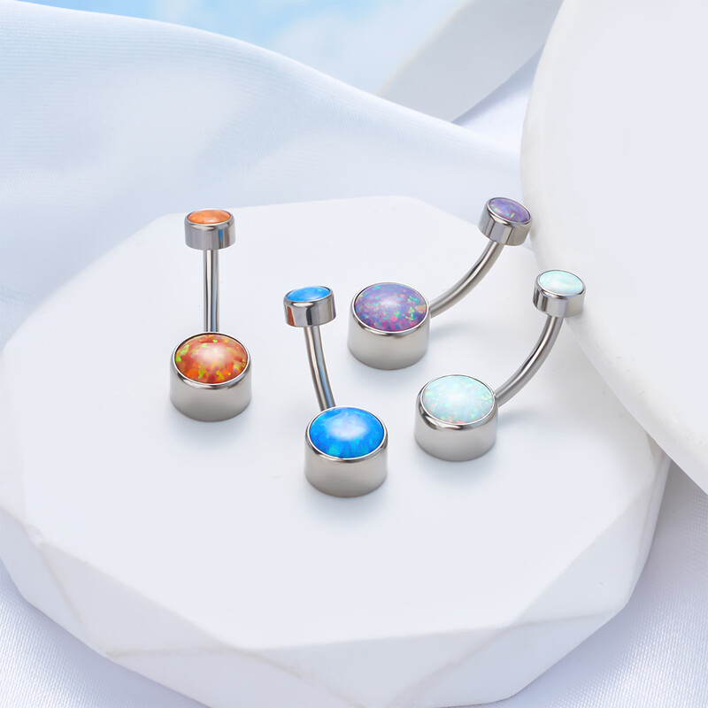 G23 titan ASTM F136 14G Piercing pentru buric Inele pentru buric Cercei cu zirconiu Bijuterii de corp la modă pentru femei