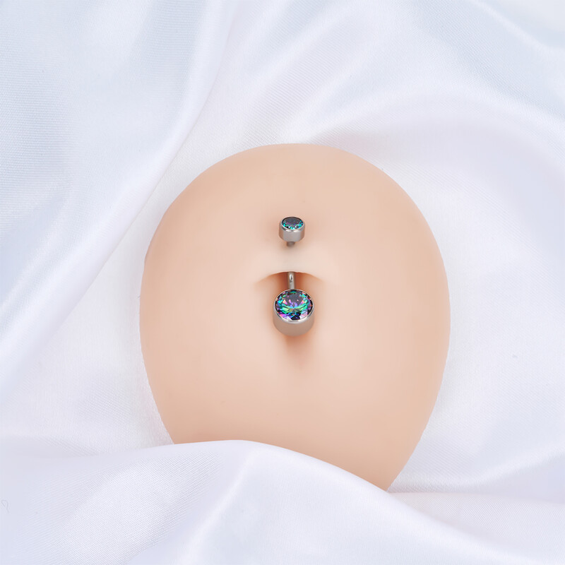 G23 titan ASTM F136 14G Piercing pentru buric Inele pentru buric Cercei cu zirconiu Bijuterii de corp la modă pentru femei