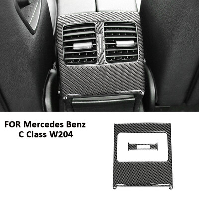 Αυτοκόλλητο διακόσμησης από ανθρακονήματα πίσω κέντρου κλιματισμού Εξόδου εξαερισμού προσαρμογής για Mercedes Benz C Class W204 2007-2014