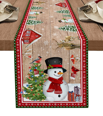 Χριστουγεννιάτικη διακόσμηση Snowman Snowflake Dining Party Decor Τραπέζι Runner για τραπέζι Navidad Decoracion