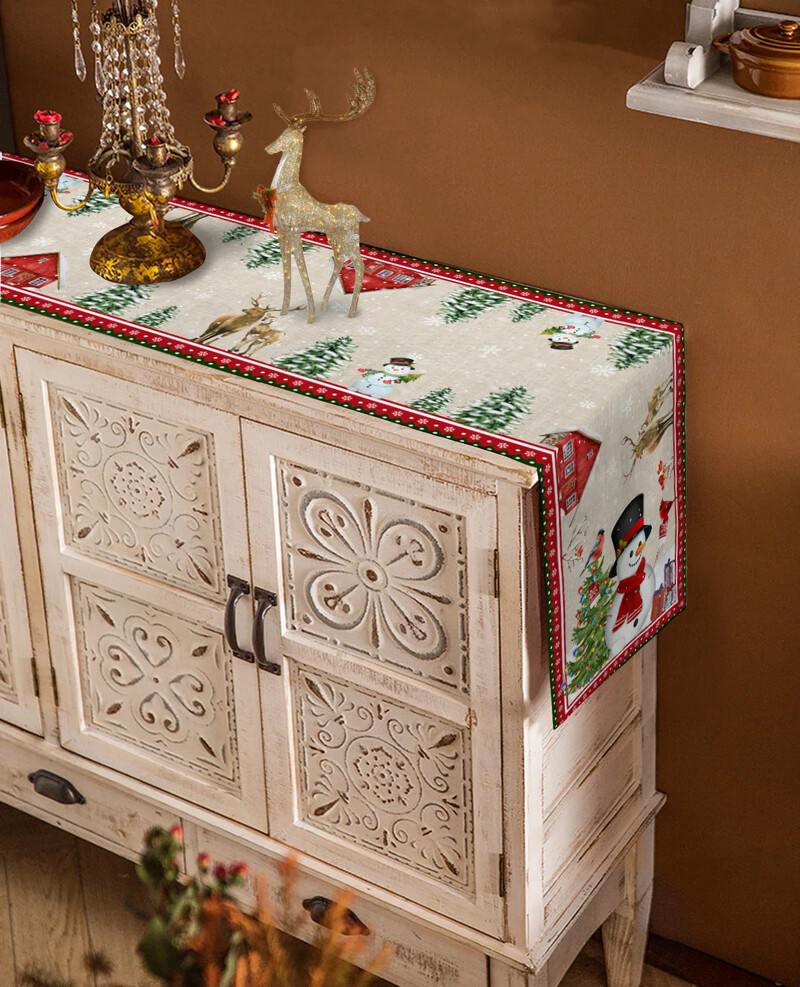 Božićni ukrasi Snjegović Pahuljica Dekoracija blagovaonice Staza za stol Navidad Decoracion