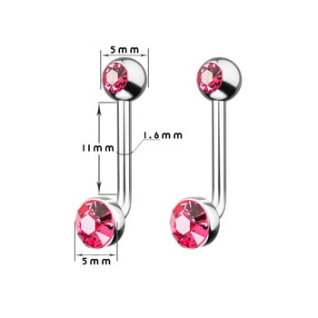 1 ΤΕΜ. Titanium Christina Vertical Hood Piercings Στρογγυλά δαχτυλίδια ομφαλό κοιλιάς Σέξι κοσμήματα για το σώμα των φρυδιών VCH Ginny Vagina