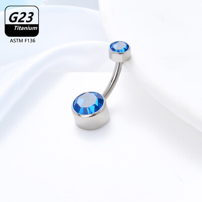 Prsteni za piercing na trbuhu G23 Titanium Astm F136 14g Nakit za tijelo Prsten za pupak s unutarnjim navojem Naušnice od cirkonija Cirkon